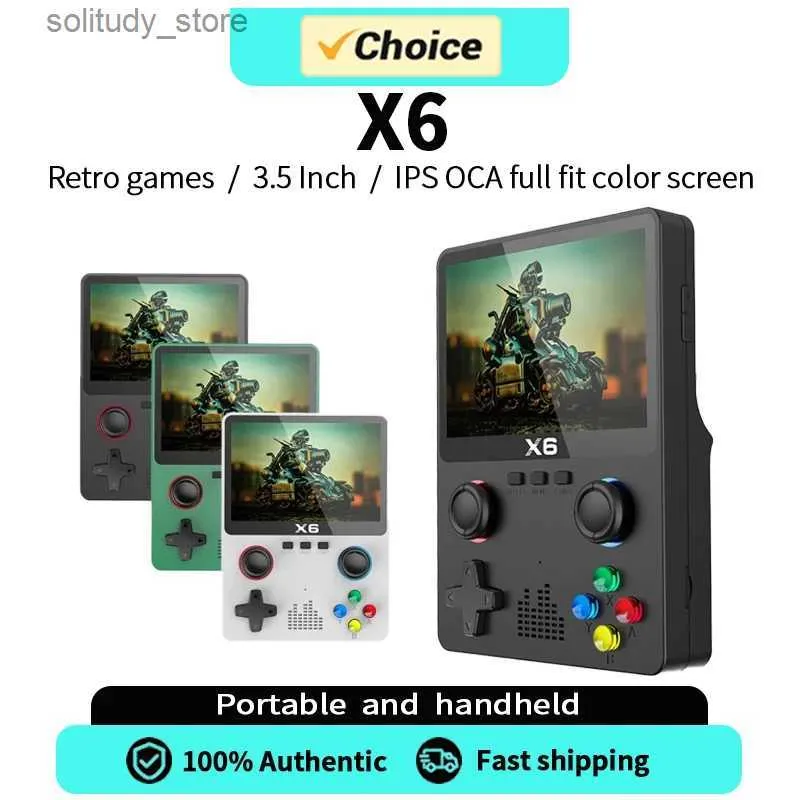 Draagbare Game Players X6 Game Console Retro Video Game Console 3,5/4-inch Scherm Draagbare Handheld Game Player 10000+Klassieke Game Cadeaus voor Kinderen Q240326