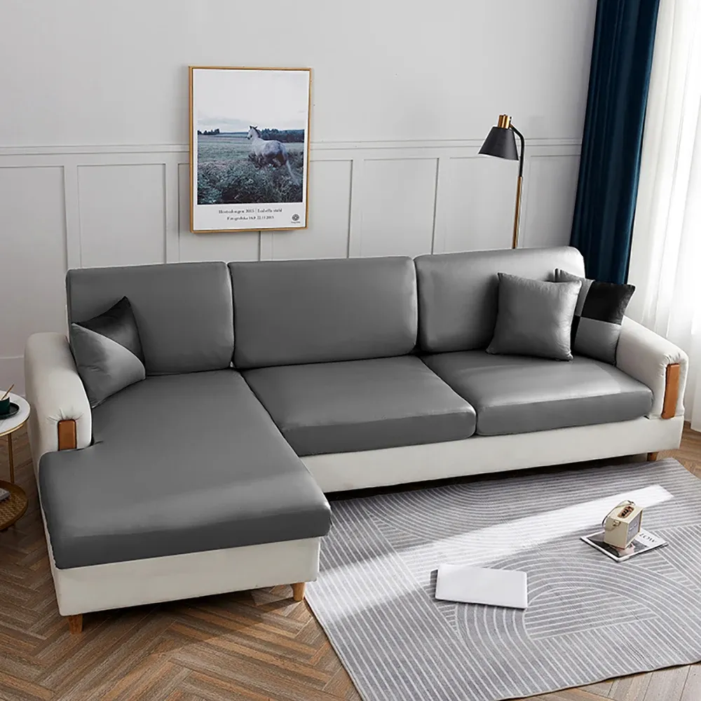 Vorhänge Wasserdicht PU Leder Sofa Sitzkissen Abdeckung Für Wohnzimmer Möbel Protector L Form Ecke Sessel Couch Schonbezüge