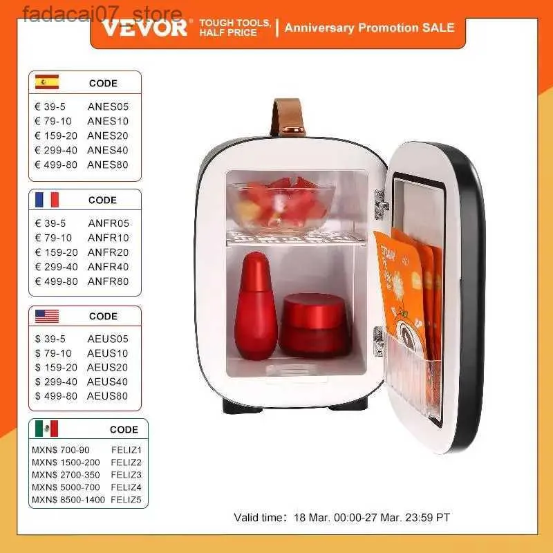 Frigoriferi Congelatori VEVOR 4L mini congelatore da tavolo frigorifero per refrigerazione per auto dispositivo di raffreddamento portatile cosmetici maschera facciale calda bevanda Q240326