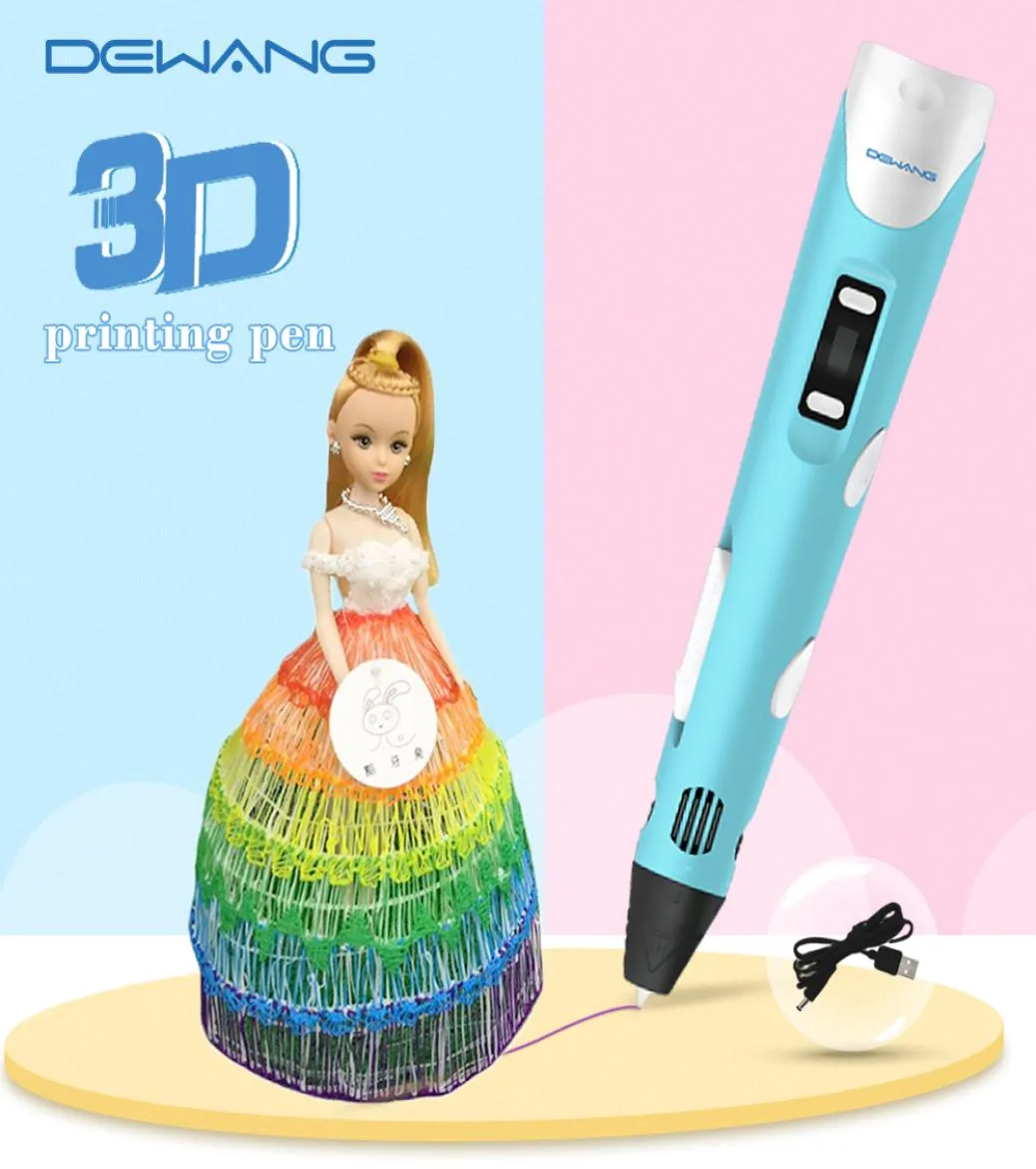 Ny barn 3D -skrivare penna med USB RP800A PLA ABS Filament Diy Toy Birthday Gift Ritning9192522