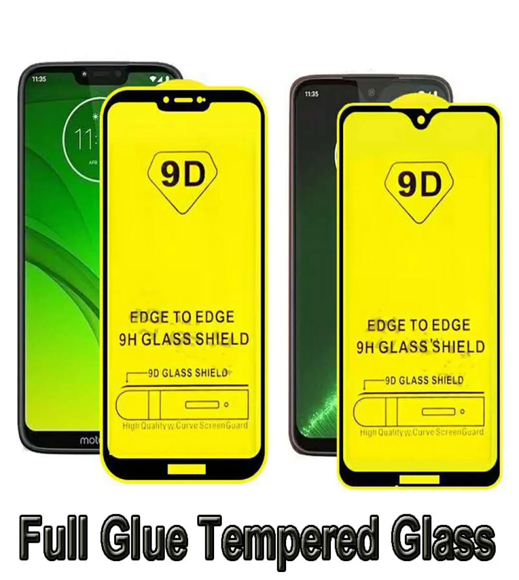 iPhone 11 Pro Max XR XS Max 6S 7 Plus 8フルグルーSamsung A20 Moto G7 Power Tempered Glass Full Cover 9D New Screen Protector7712390