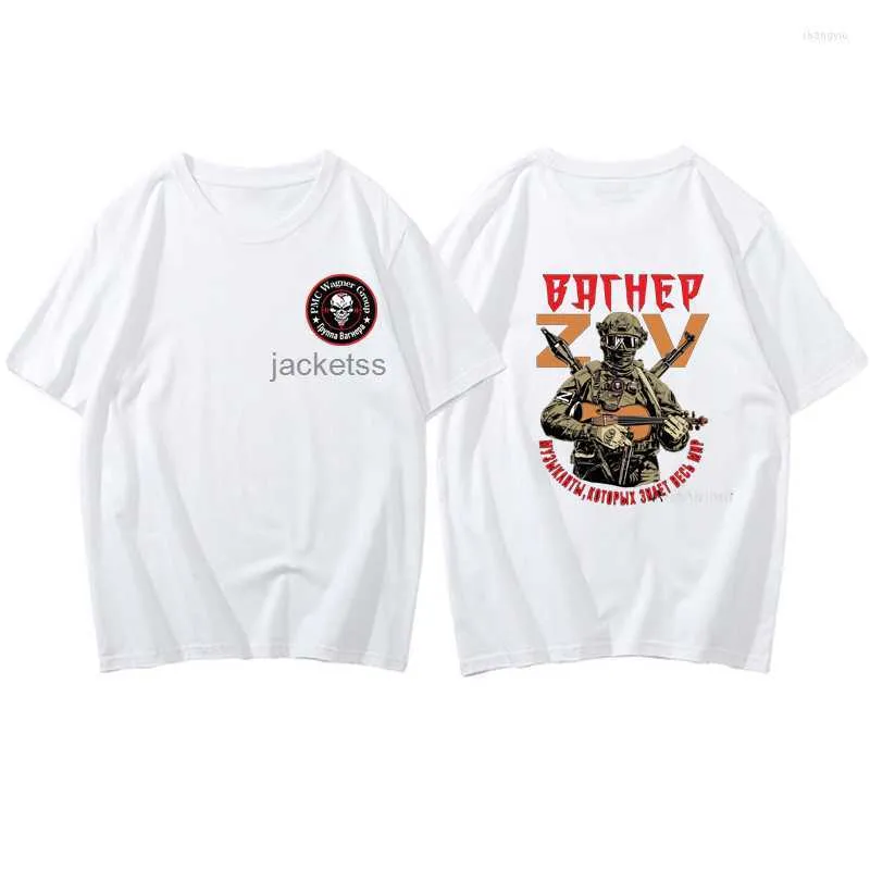 Magliette da uomo Operazioni speciali militari russe Wagner Group Warrior T-shirt in cotone per uomo T-shirt streetwear Modello di magliette grafiche