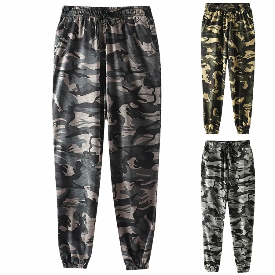 Autumn Camoue Joggers Sweatpants Men's Sweatpants Basic Elastic Waist Jogger Pant DrawString Tactical Cargo Trousers 46ZJ#