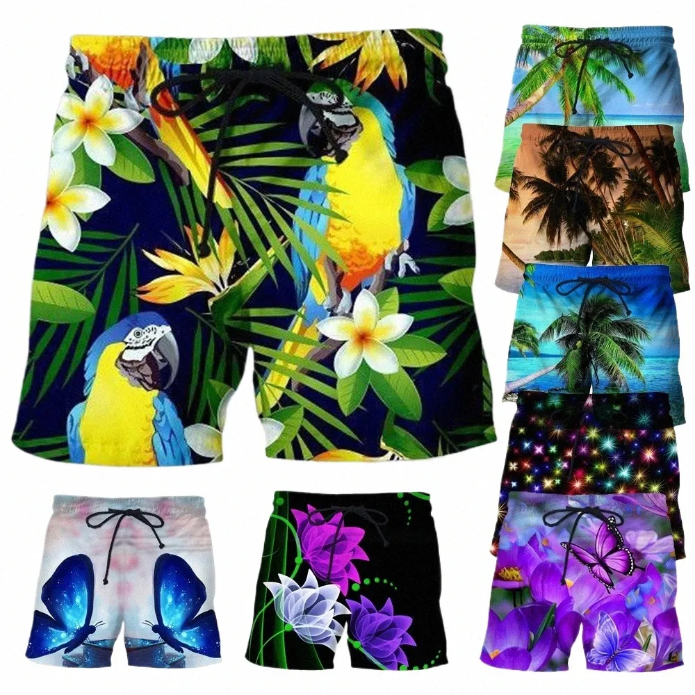 Digital Printing Beach Shorts Men Vocati Holiday Clothes Board Shorts Män Summer Casual Printed Hawaiian Shorts Plus Size 6xl 56JC#