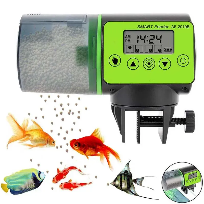 Feeders Smart Aquarium Mini Automatic Fish Feeder Vacation Auto Fish Tank Feeders With Timer Pet Feeding Dispenser LCD Fish Feeder Tool