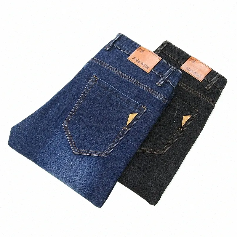 2022 Lente en Herfst Nieuwe Heren Klassieke Fi Veelzijdige Effen Kleur Stretch Jeans Heren Casual Slanke Broek van hoge kwaliteit 28-40 G9gX#