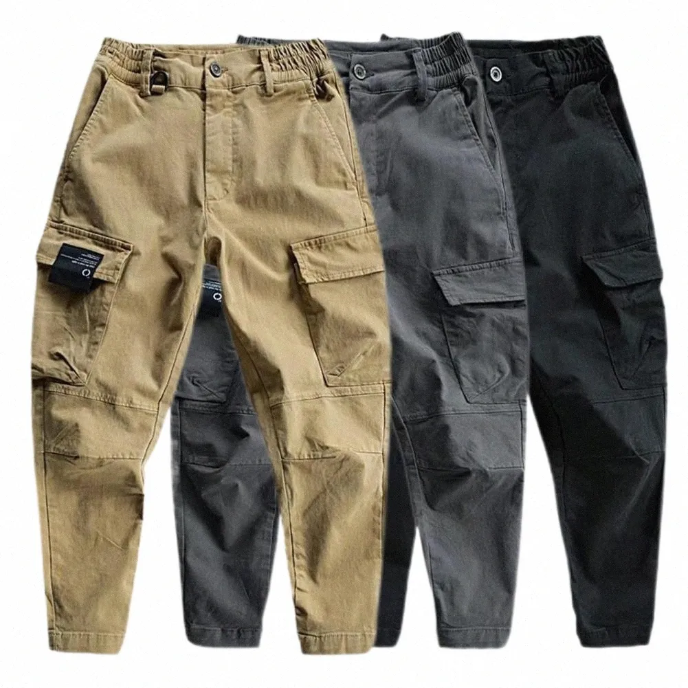 Pantaloni cargo da uomo Multi tasche Pantaloni sportivi a forma di piede Pantaloni da allenamento Pantaloni Fitn Abbigliamento da uomo ropa hombre pantales U3bF #