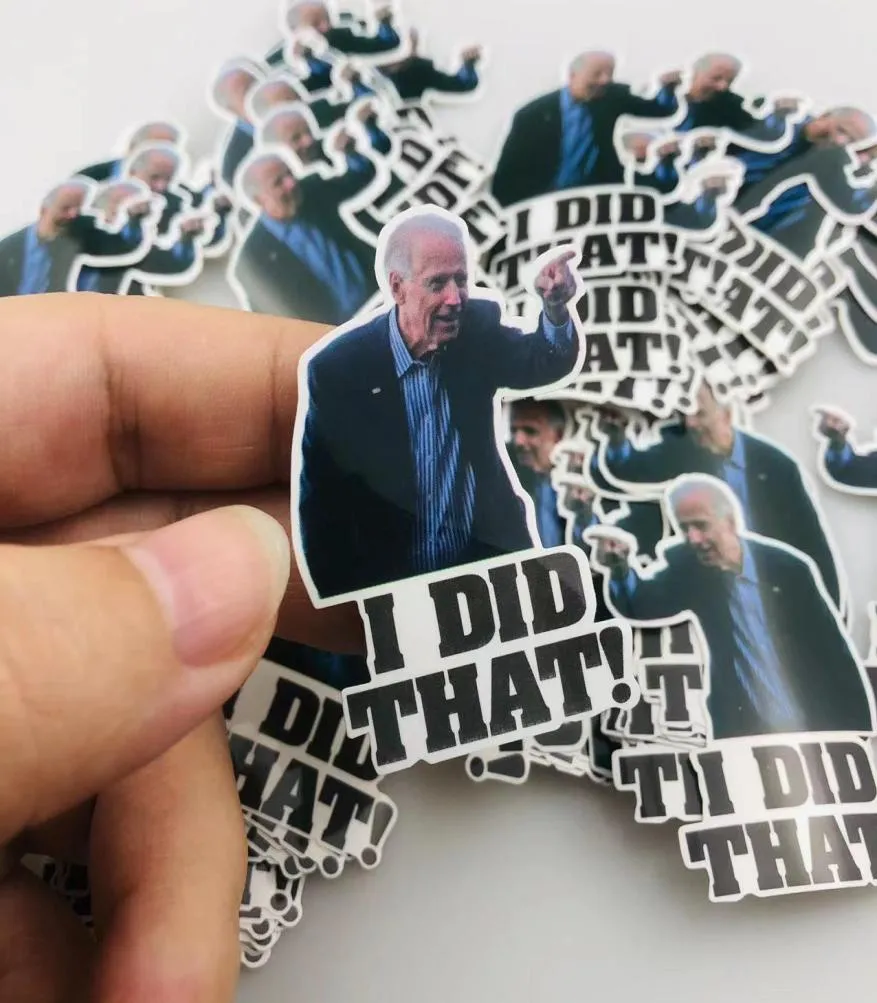 Ik deed dat 100 stuks VS president Biden stickers niet willekeurig voor auto fiets bagage sticker laptop skateboard motor waterfles Snowb4317008