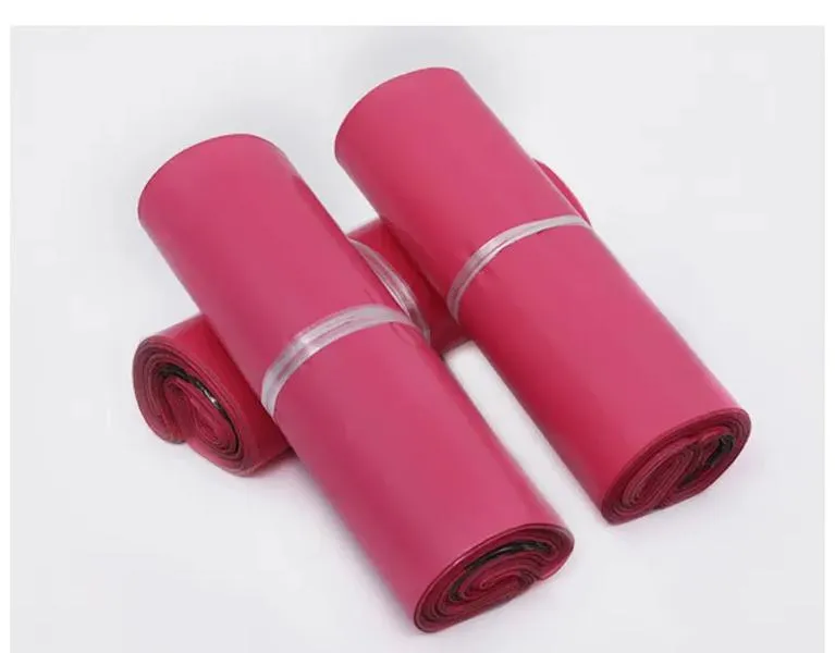 wholesale 100pcs/lot Pink Poly Mailer 10*13 inches Express Bag 25*35cm Mail Bags Envelope/ Self Adhesive Seal Plastic bags pouch LL