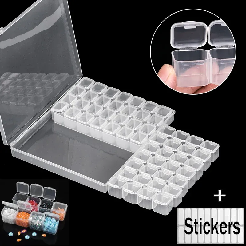 Stitch 56/28/8 Slots Plastic opbergdoos Diamantschilderkits Nail Art Strass Tool Tools Beads Storage Boxes Case Organizer Holder verkoop