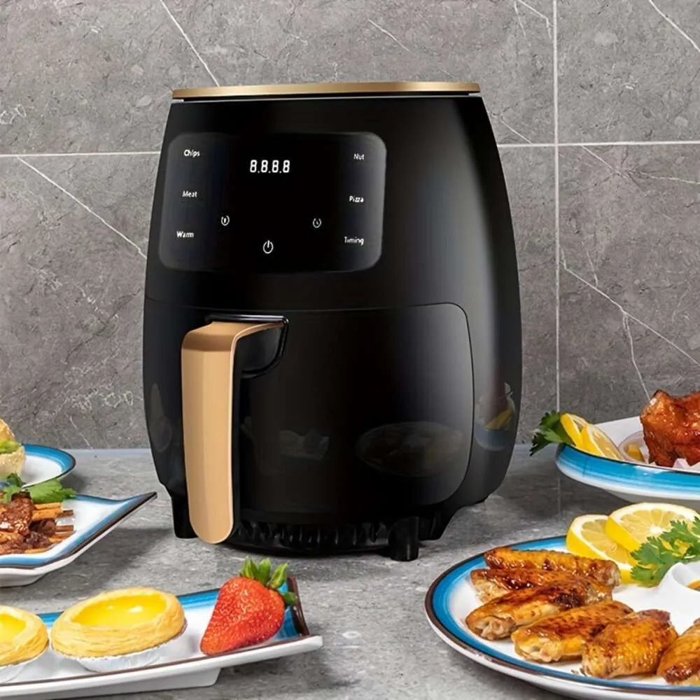 Friteuse à air électrique avec poêle antiadhésive – Cuisson saine, friture sans huile, capacité de 6 litres