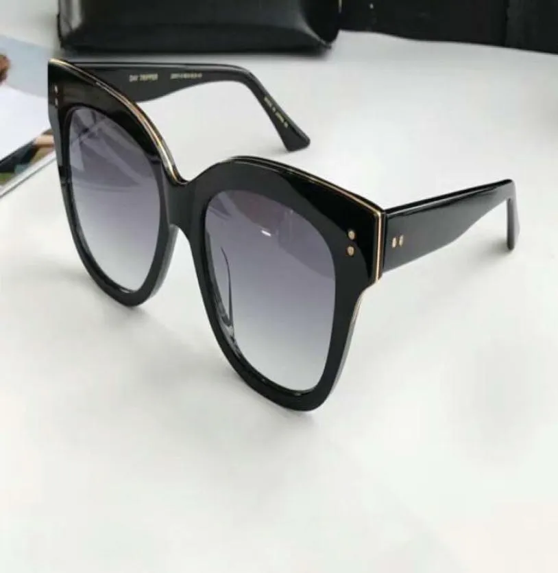 Day Tripper Black Gold Sunglasses for Women Dark Grey Gradient Lens Gafas de sol Designer Sunglasses Glasses Shades New6969316