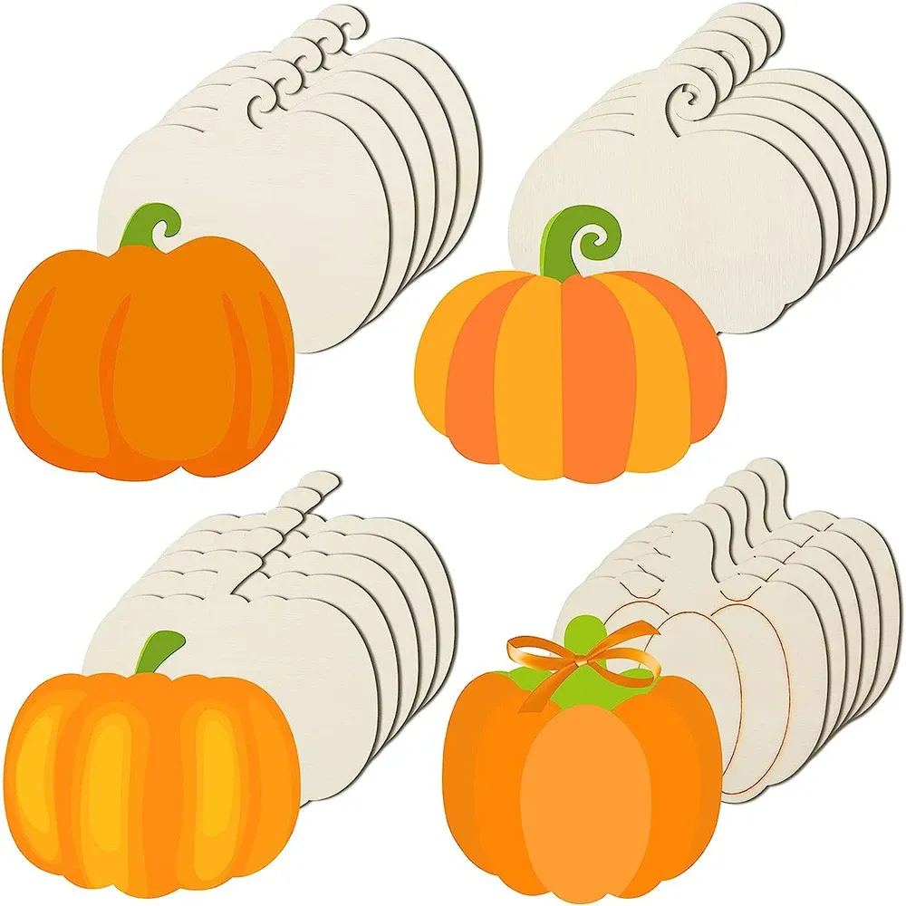 Artisanat 32pcs 4 style Pumpkin Pumpkin découpe Thanksgiving Fall Artists Pumpkins pour Thanksgiving Halloween Party Decoration DIY