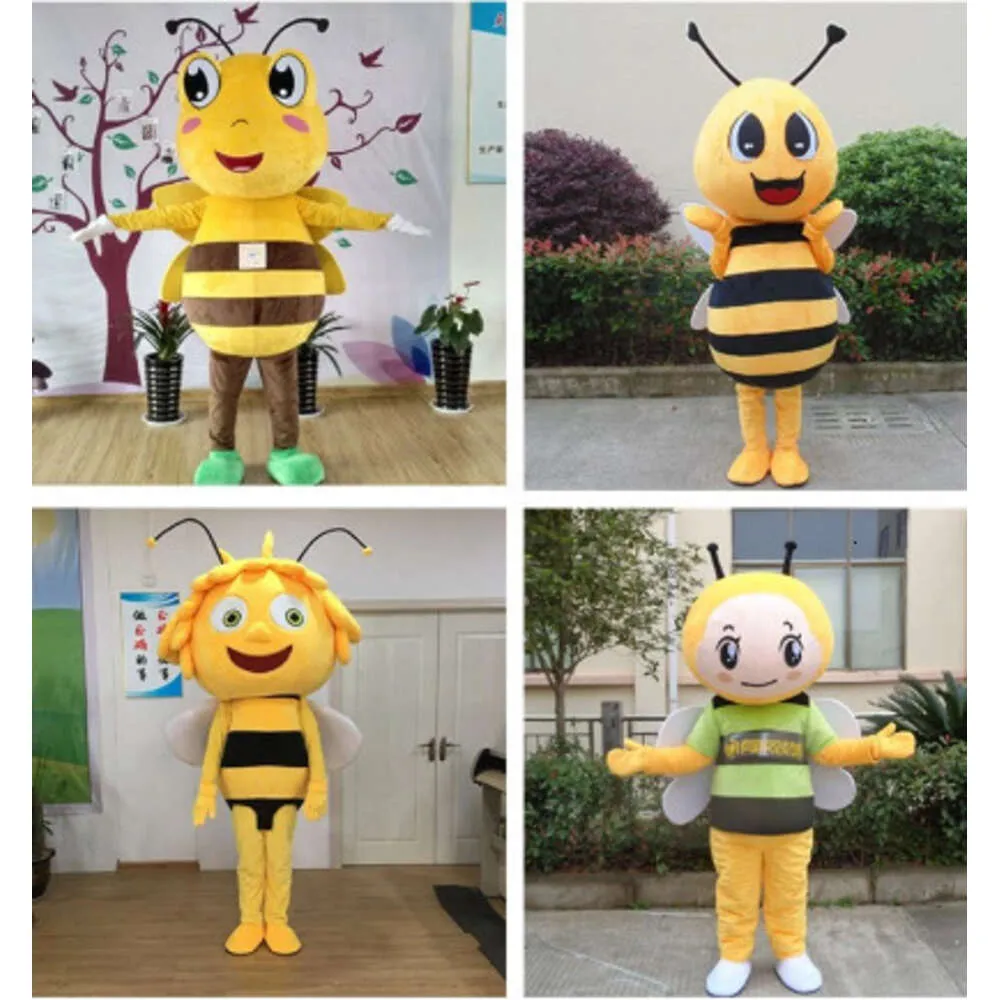 Costumes de Mascotte Halloween Noël Mignon Abeille Mascotte Dessin Animé En Peluche Déguisement Costume De Mascotte