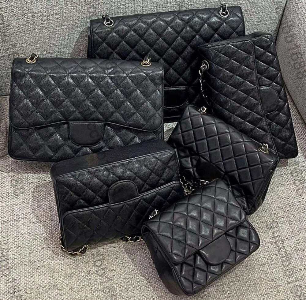 10A Mirror Quality Designers Womens Classic Flap Bag Mini Square Medium Double Bags Jumbo Black Quilted Purse Maxi Real Leather Caviar Lambskin Handbag 857c