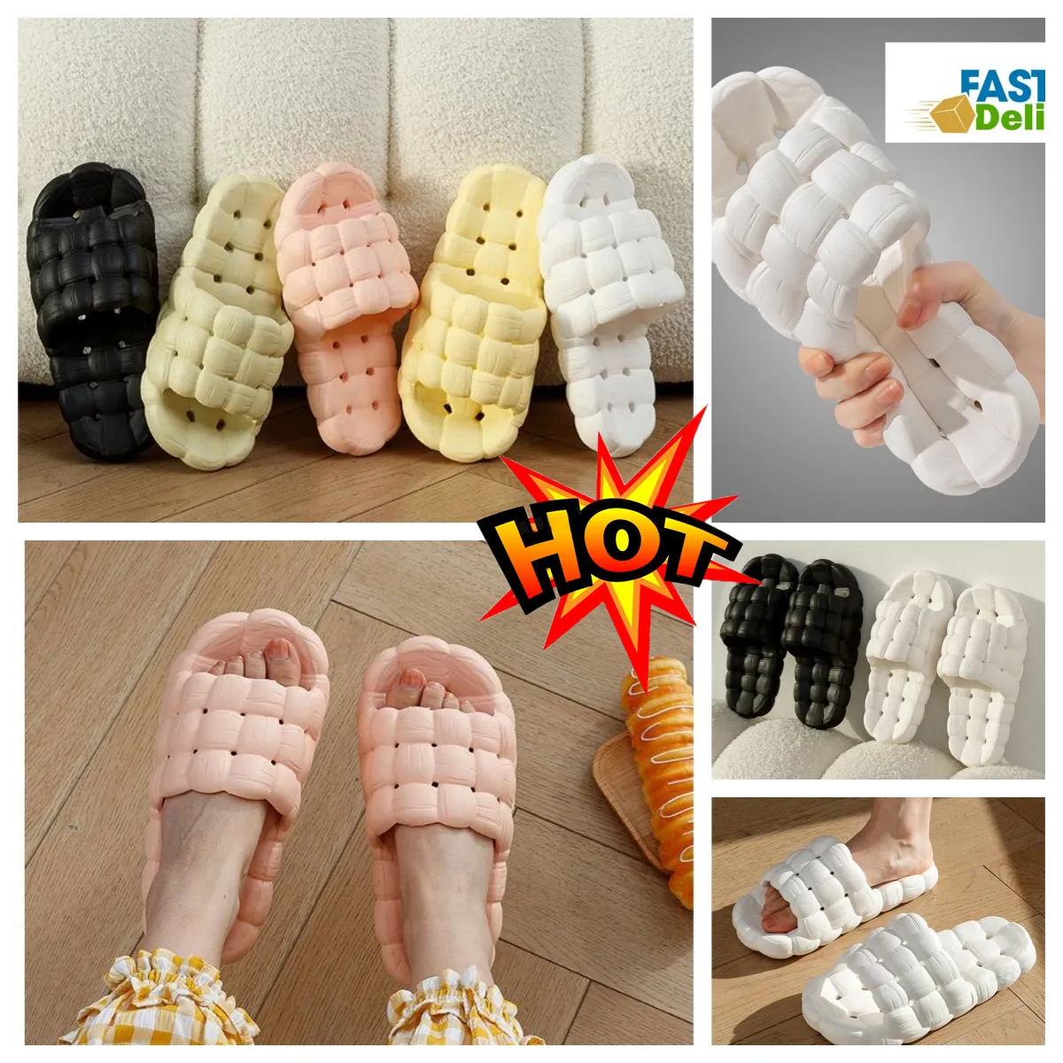 Slippers Home Shoes GAI Slide Bedroom Showers Room Warms Plush Living Room Soft Wear Cotton Slipper Ventilate Woman Mens pink white