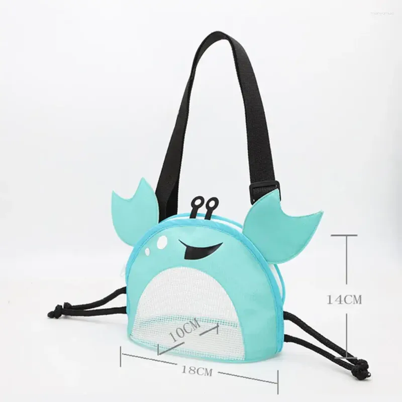 Sacs de rangement Sac de plage pratique Adorable coquille de forme de crabe collectant des fournitures de piscine en PVC visibles