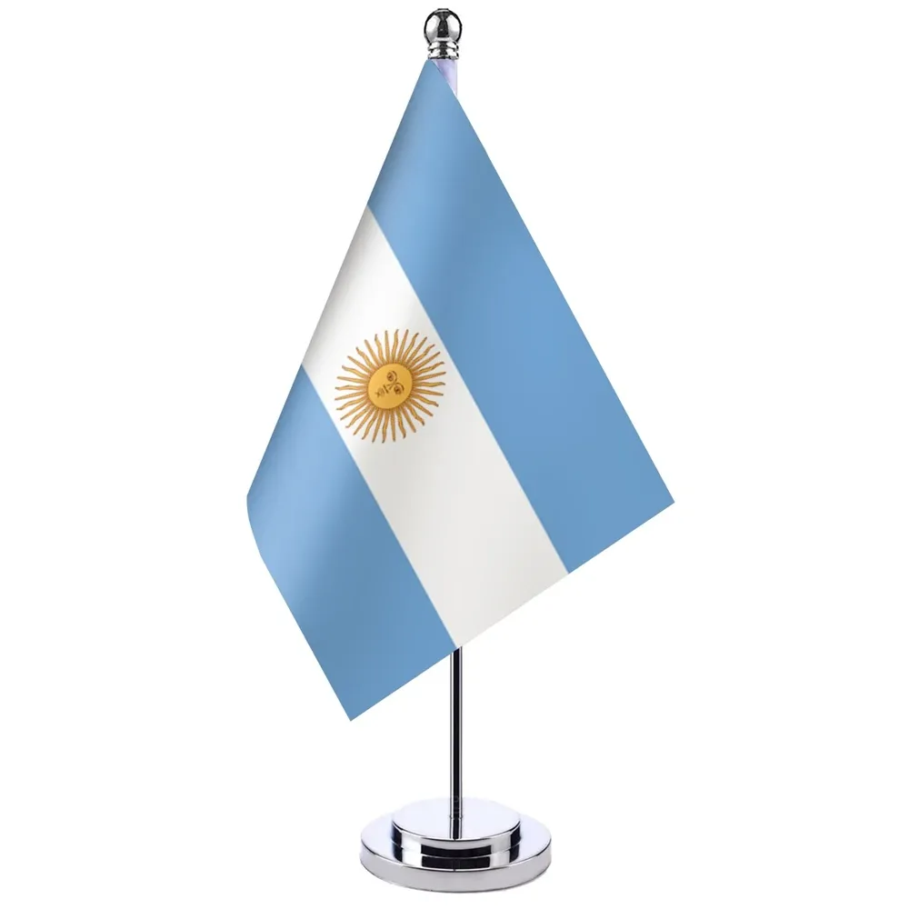 Set di accessori per bandiera da tavolo con bandiera dell'Argentina