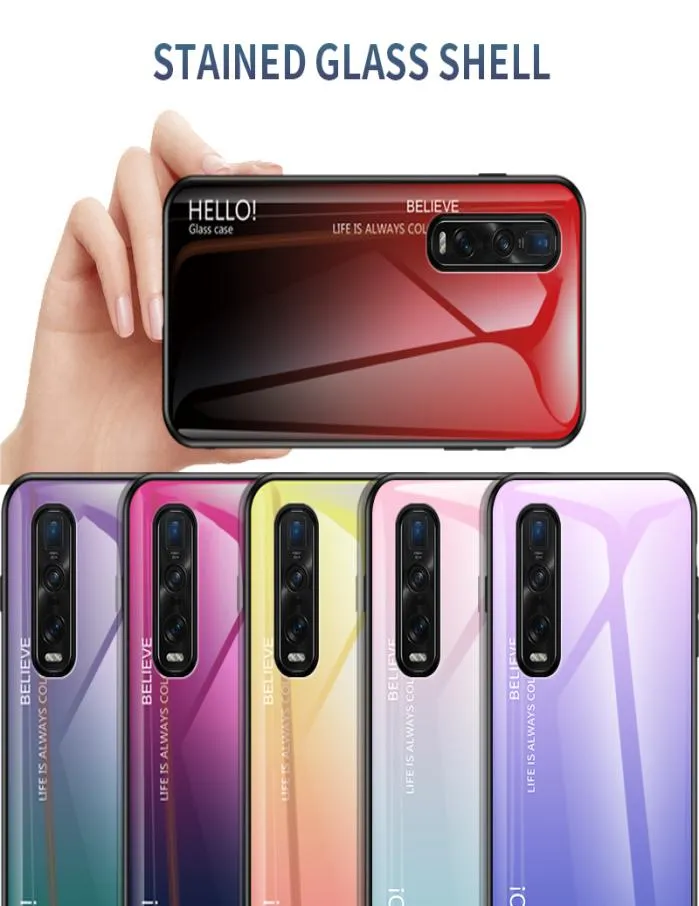 Ultra Slim Gradient Color Smooth Tempered Glass Case For Oppo Find X2 Pro Realme 6 Pro A9 Reno 2 Z Realme 56384518