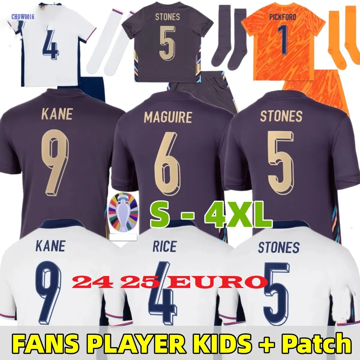 2024 New England Kane Rashford Sterling Nacional de equipes de fãs de fãs versão de futebol Jerseys Euro Copa Grealish Rashford Futebol Camisa em casa Away Kids Kit Uniformes