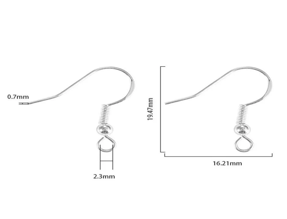 40st 925 Silverfärg koppar öronbränn 20x17mm örhängen spärrar krokar beslag diy smycken örhänge fynd tillbehör hela8005089