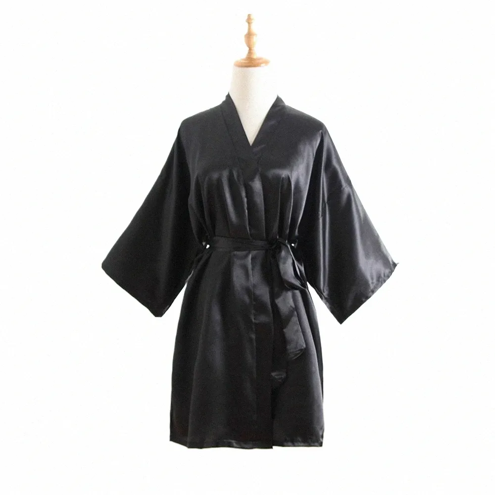 Robes Peignoir Vêtements de nuit Comfy Emulati Silk Soft Summer Casual Confortable Dring Robe Lâche Mens 2023 Fi z6dZ #