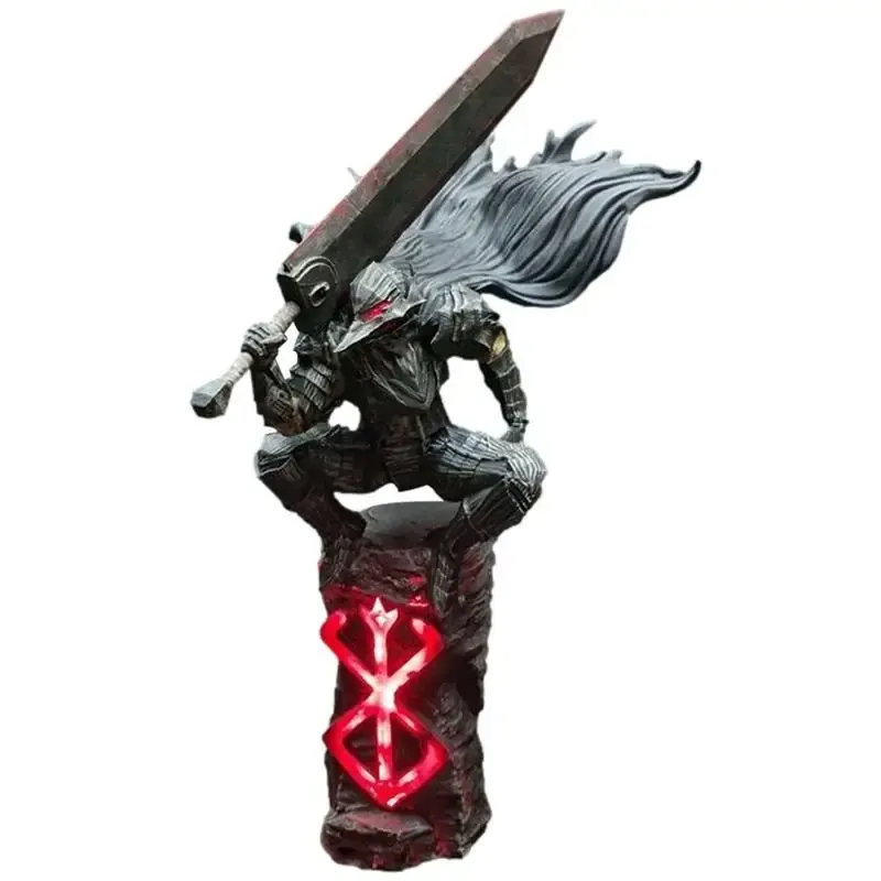 Sculptures Berserk Gut Statue Night Light Anime Figure Guts Berserker Creative Berserk Head Swordsman Sculpture For Desktop Decorations