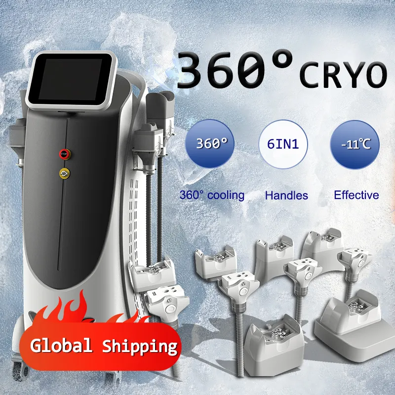360 Cryolipolisis Криотерапия Cool Tech Устройство для похудения Замораживание жира с крио-ручками 6 в 1 Машина для контурирования тела двойного подбородка