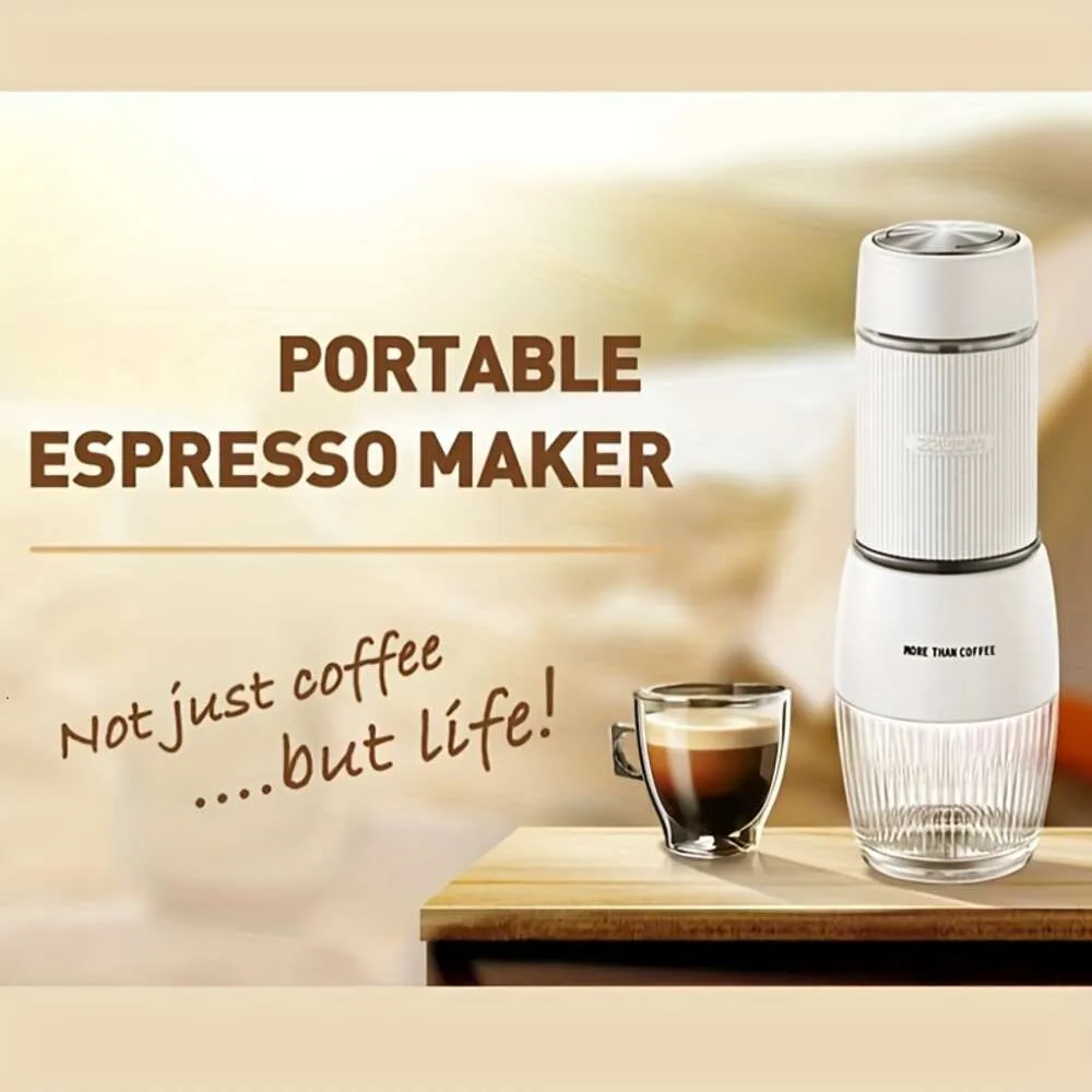 2 em 1 Cápsula portátil Fabricante Espresso, pressão da mão, café delicioso em qualquer lugar, bom para viagens e piquenique