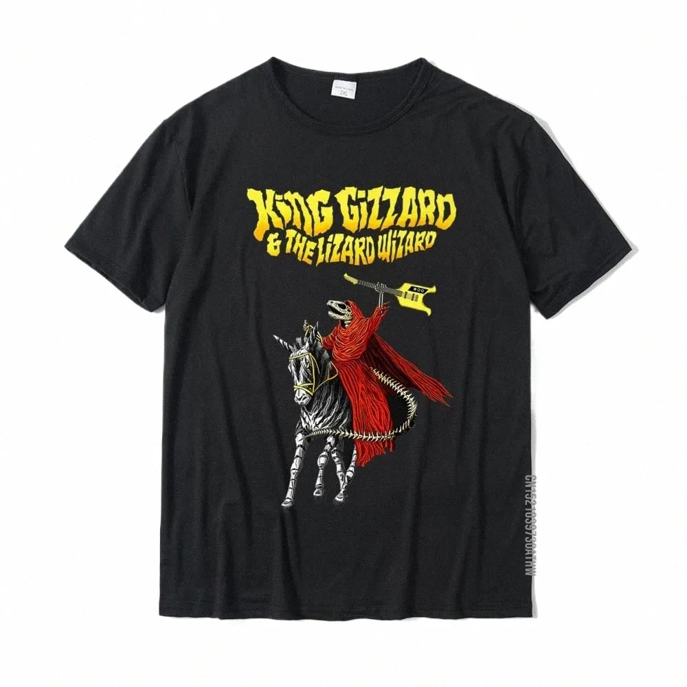 King Funny Gizzard The Lizard Gift Wizard Premium T-shirt Tees Funny Fitn Tight Cott Young T Shirt Printing J6un#