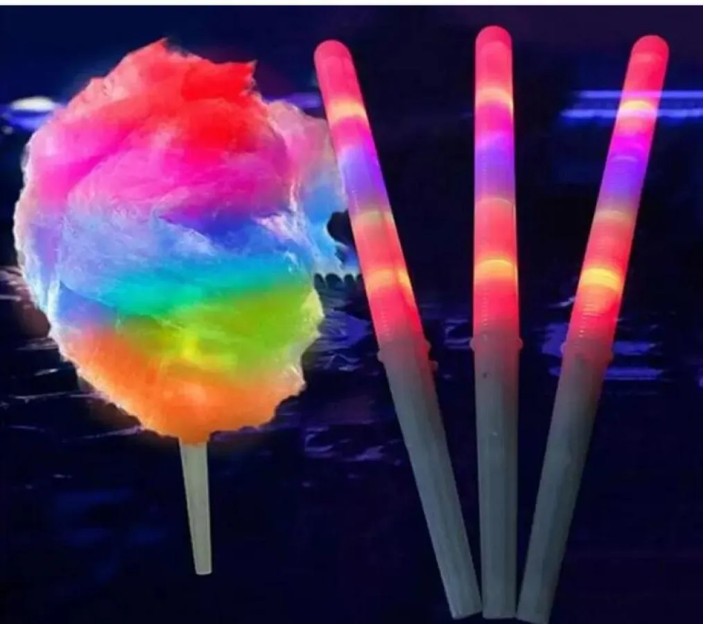 2021 Nowy gadżet 28175 cm Kolorowy światło LED STITH Flash Glow Cotton Candy Stick Stożek na koncerty wokalne nocne imprezy DH8400538