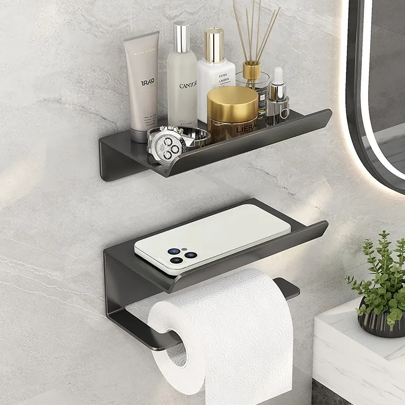 Uchwyty na papierowe papierowe szelf z tacą w łazience wisząca wisząca punchfree toaleta uchwyt do papieru toaletowego
