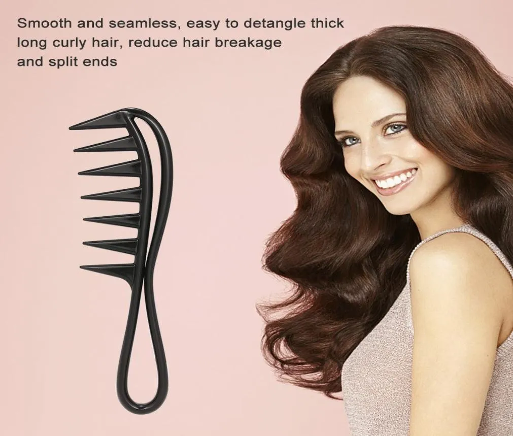 Women Hair Comb Detangling Wide Teeth Hair Brush Hairstyle Wavy Long Curly Hairbrush5072591