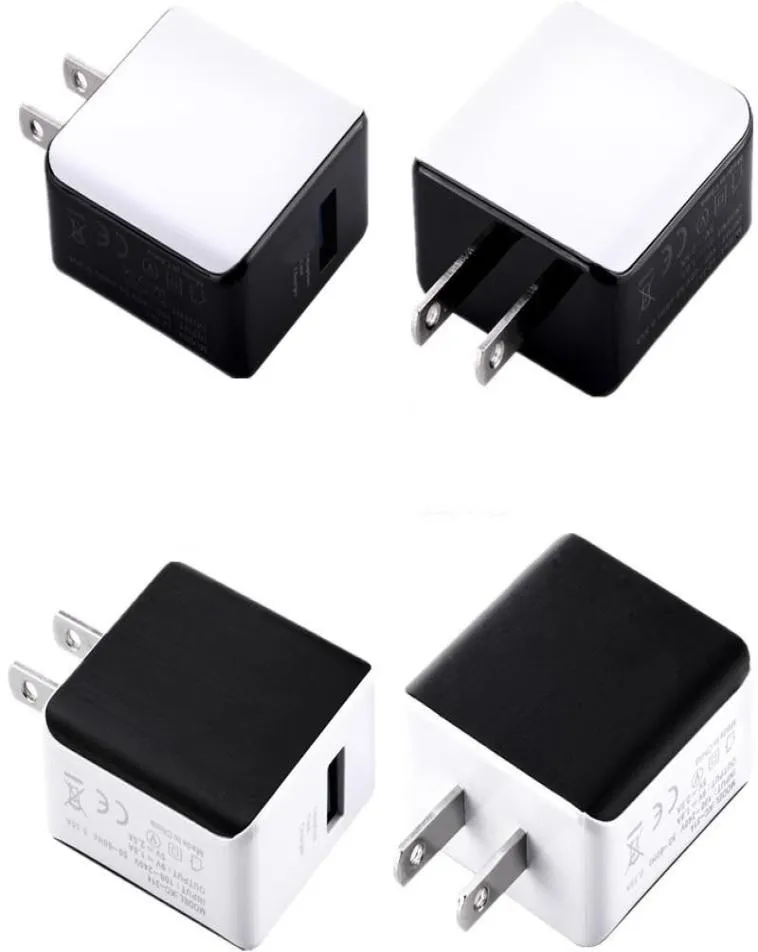 Szybkie ładowanie UE US AC Home Wall Charger 5V 3A QC30 Adaptery energetyczne dla iPhone'a 12 13 14 Samsung Huawei Xiaomi USB Plug4469181