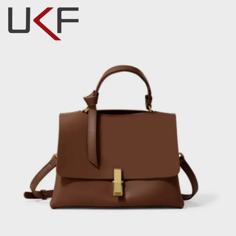 UKF – sac à main en cuir souple pour femmes, sacoche à la mode, fourre-tout à bandoulière, poignée supérieure, bretelles amovibles, 2023, 240307