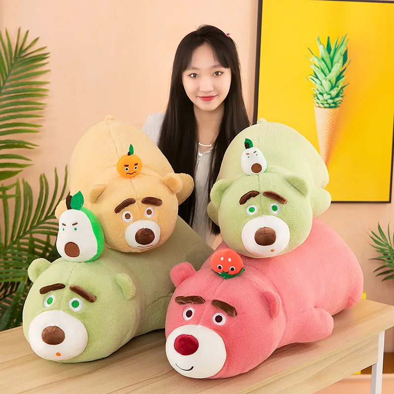 Oreiller Panda Fruit mignon, chiot ours en peluche, poupée cadeau d'anniversaire pour fille, poupée pour enfants, vente en gros