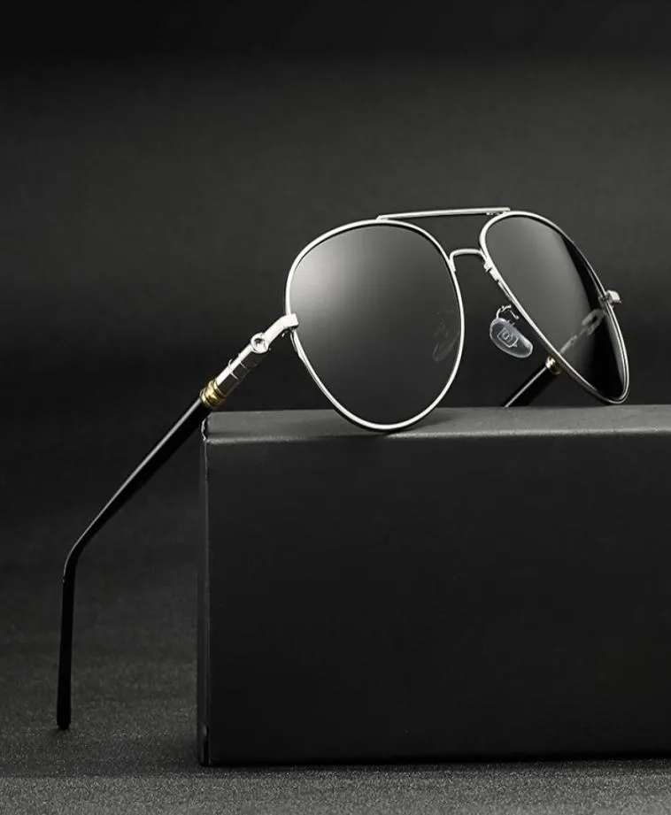 Mens Polarized Driving Sunglasses Vintage Pilot Eyewear Retro Shades Metal Eyeglasses Sport Sun Glasses Men Spring Hinge UV4006220782
