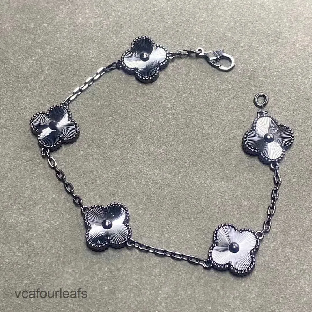 Van Jewelrys Cleef Klavertje Vier Armband Zwart Zilver ontwerper voor dames Top V-Goud Vijf Bloemen Vrouwelijk Verguld 18K Goud Natuurlijk Paars Chalcedon