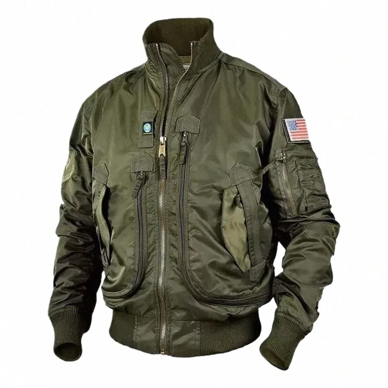 Giacca bomber impermeabile Outdoor multi-tasca MA-1 Air Force Giacca a vento Cappotti Giacche tattiche da uomo Jaqueta Masculina v4JS #