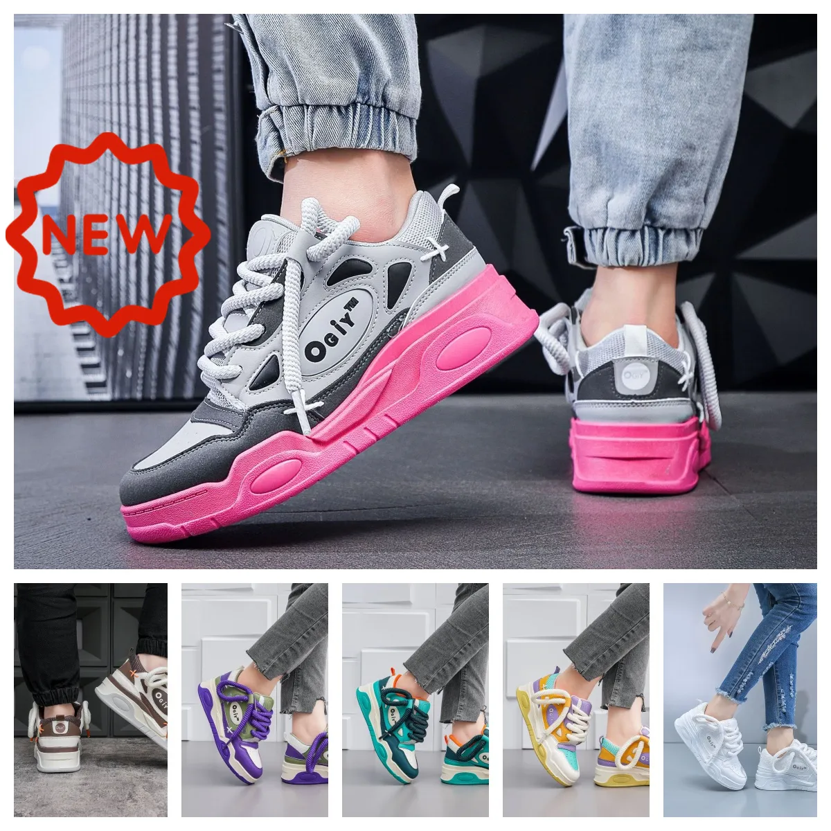 2024 Designer Shoe Lace Up Fashion Platform Sneakers Hommes Noir Blanc Hommes Femmes Casual Chaussures GAI Taille 35-45 Robe Chaussures Confort Unisexe