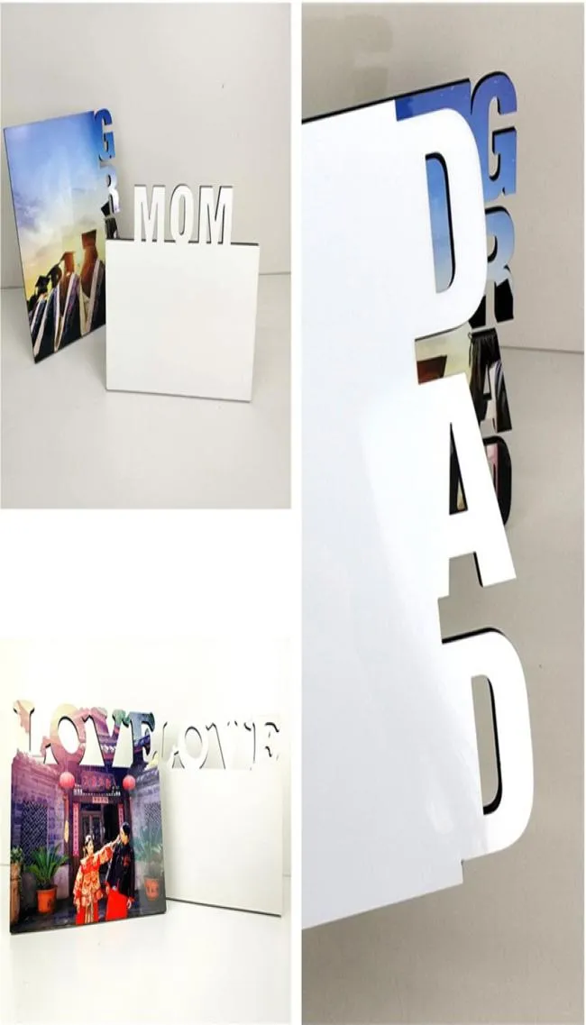 MDF Sublimation Blank Po Frame DIY Wooden Lettering Po Board Sublimating White Family Home Album Frame Heat Transfer Items B8999144