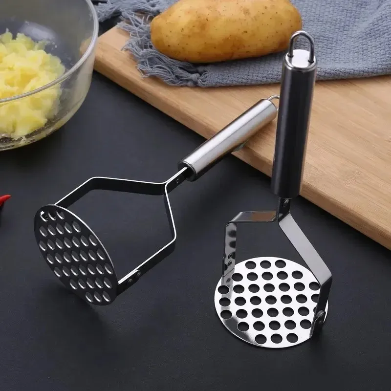 Stainless Steel Potato Masher Kitchen Pumpkin Garlic Vegetable Fruit Easy Mud Press Grinder Food Crusher Kitchenware home gadget- For Kitchen Vegetable Crusher