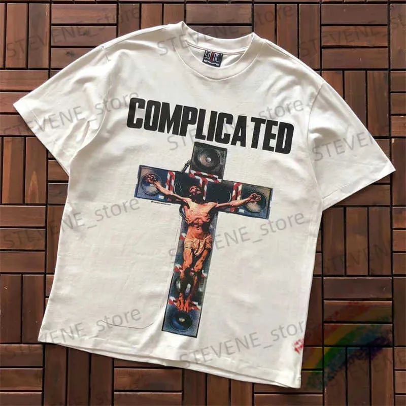 Heren T-shirts Oversize Saint Michael T Mannen Vrouwen Saint Michael Jesus T-shirt Tops Korte Slve T240325