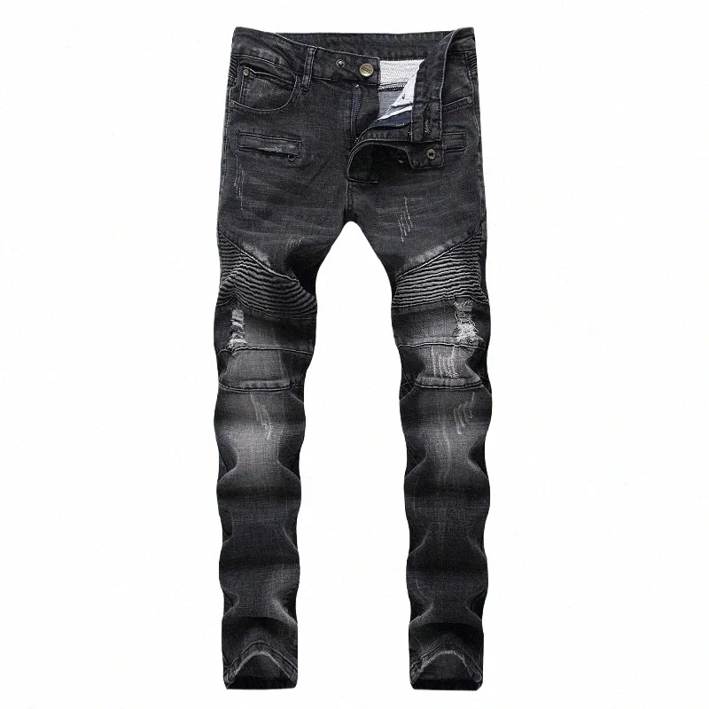 Hoge Kwaliteit Gescheurde Jeans Mannen Fi Patchwork Moto Jeans 2020 Nieuwe Heren Broek Slim Fit Jeans Merk Mannen Biker denim Jean Mannen E0zt #