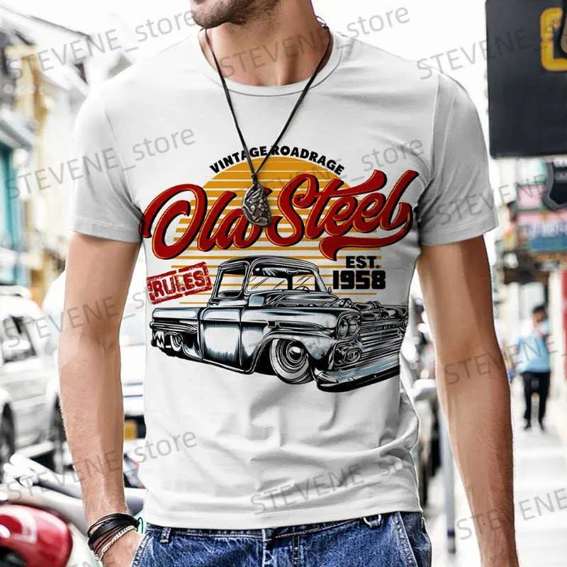 T-shirty męskie TOPS MENS T-shirty Vintage Design HARAJUKU Sportswear 2022 Nowy krótki luksusowy moda na gorąco O dres dresowy Strt TS T240325