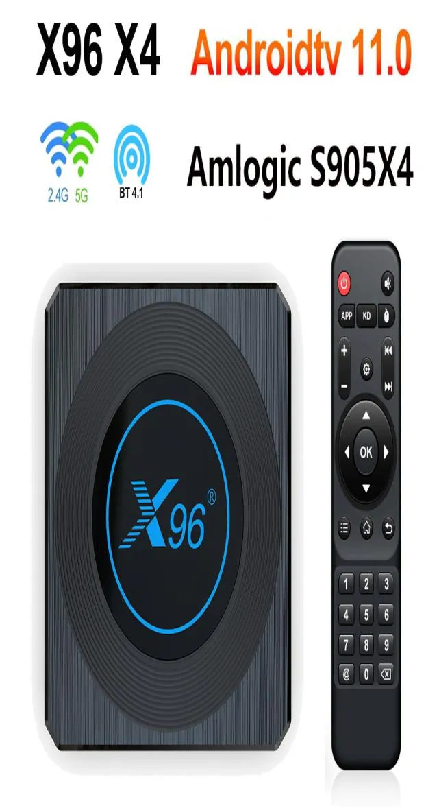 Android 11 TV Kutusu X96 X4 Amlogic S905X4 4G 64GB RGB Işık TVBox Desteği Av1 8K Çift WiFi BT41 32GB SET Üst Kutusu X96x44537064