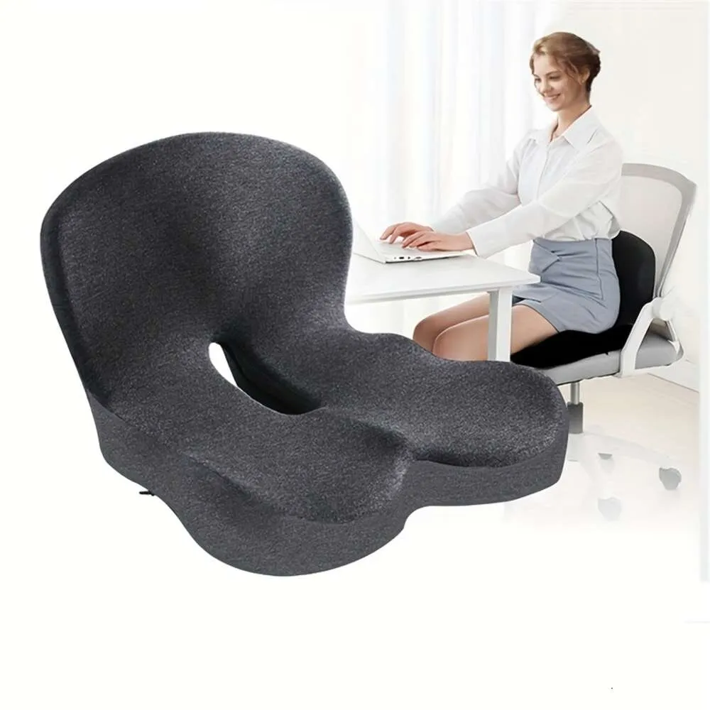 1pc Cushion Office Chair Lumbar Pillow, Car Seat Cushion, Back Support Memory Foam Inner Core