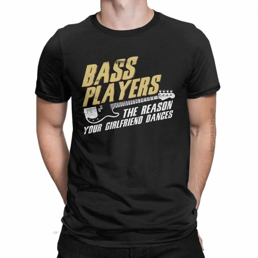 Hombres Bajistas Danzas Camisetas gráficas Música Guitarra Pure Cott Tops Casual Cuello redondo Camiseta para hombres Camiseta impresa I18h #