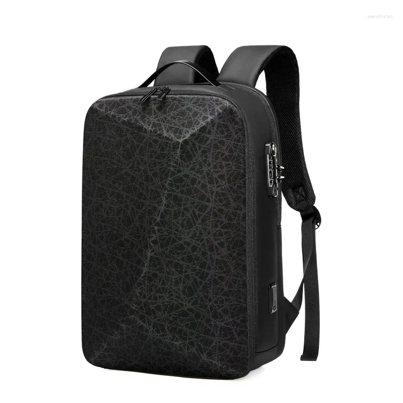 Backpack 3D Hard Shell Waterproof Business Duża pojemność bagażowa torba bagażowa 15,6 cala laptopa Motorcycle Mochilas