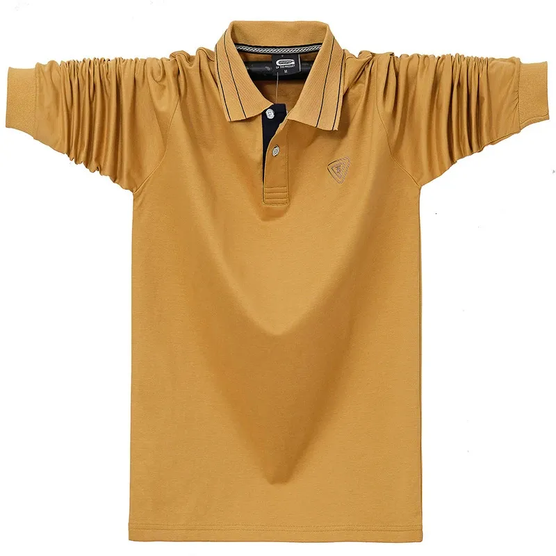2023 Autumn Men koszulka polo bawełna męskie mody Homme Polo koszule długie rękaw wygodne koszulę polo 6xl marki odzieży streetwear 240311